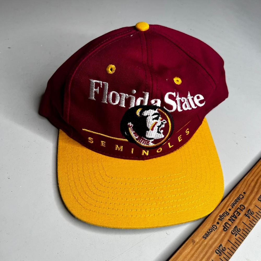 Vintage Florida State Seminoles Snapback Hat Twins Enterprise Maroon Yellow FSU